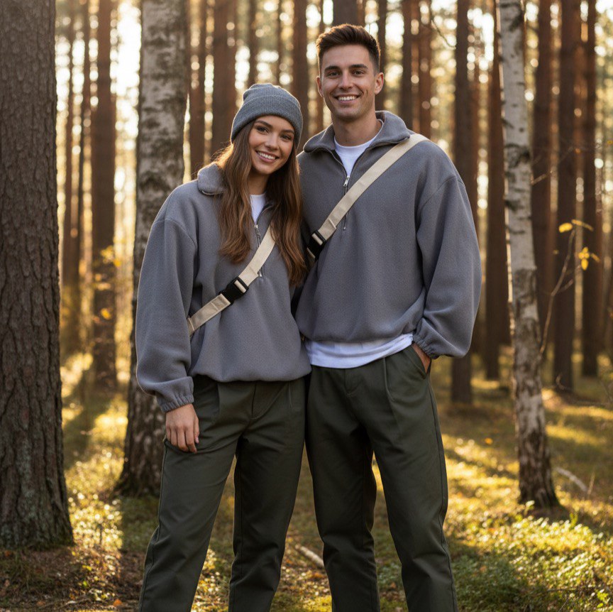 sweat zip unisex  gris, style épuré, confort maximal